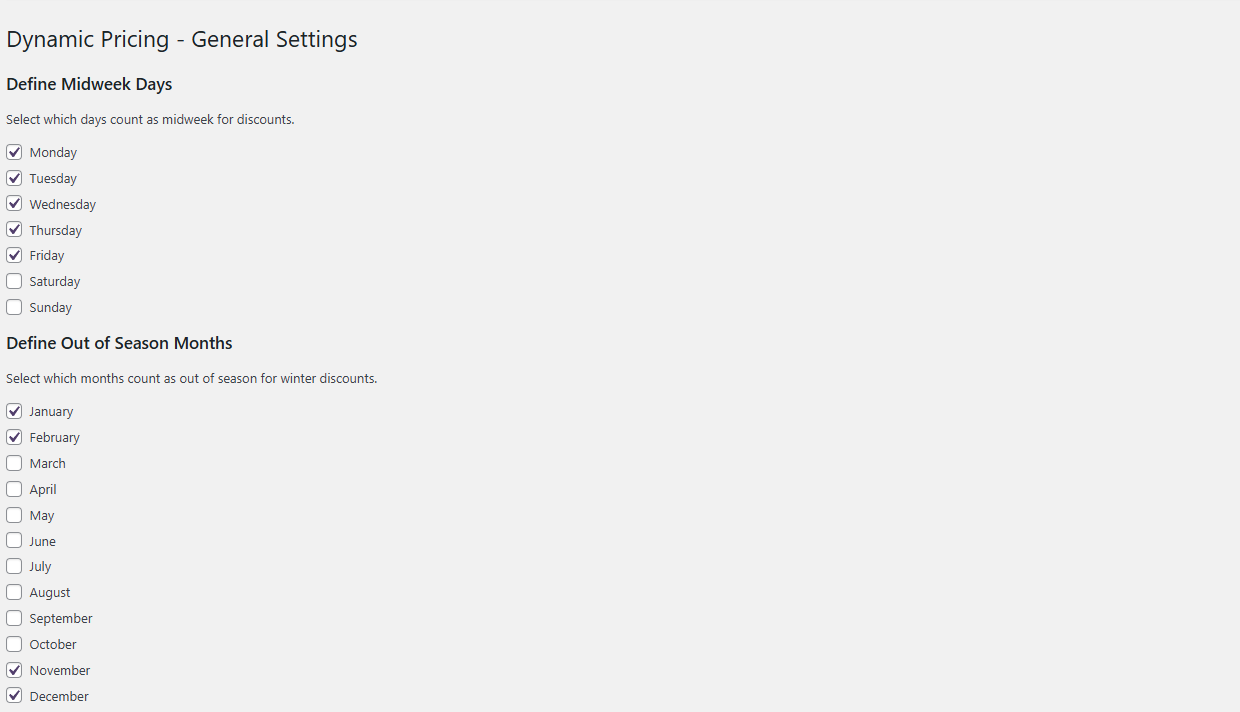 Settings Page