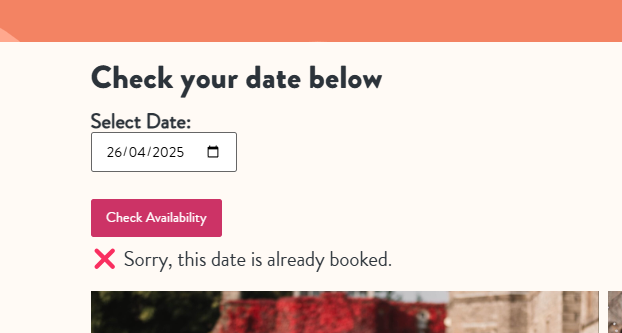 Date checker - unavailable